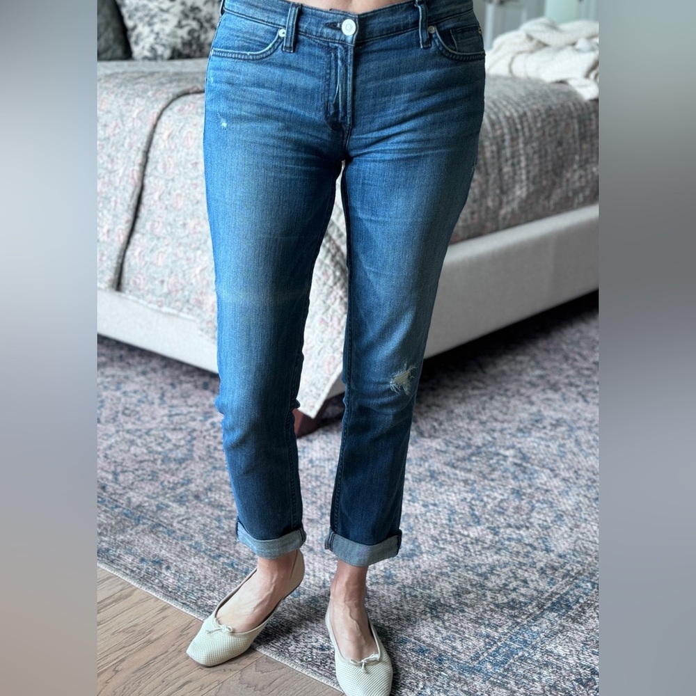Hudson Tally Unfamed Hem Skinny Cropped Jeans 27